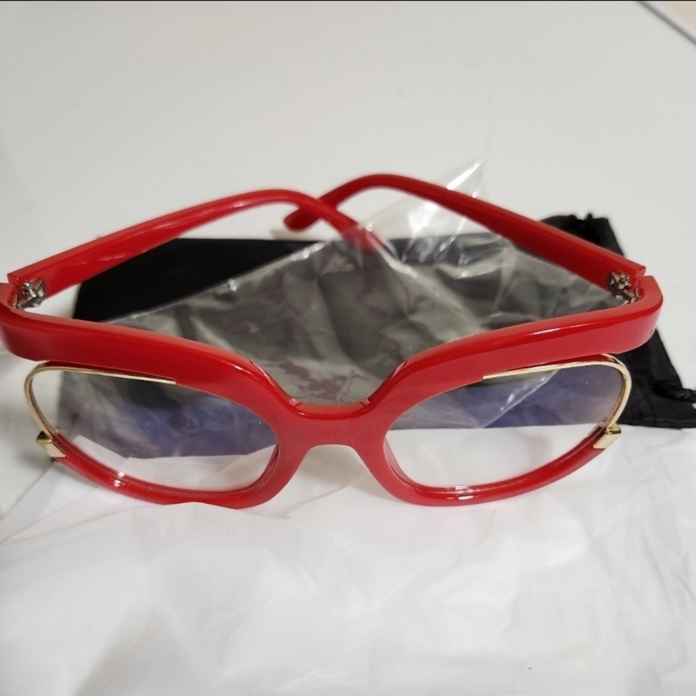 Modern Red Rectangular Glasses Accessories - image 4